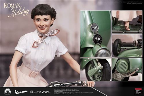 Figurine Blitzway - Princess Ann & 1951 Vespa 125 - Roman Holiday 1/4 Scale
