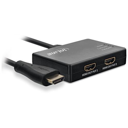 Répartiteur InLine® HDMI 2port, 4K2K, avec câble de 0,5 m