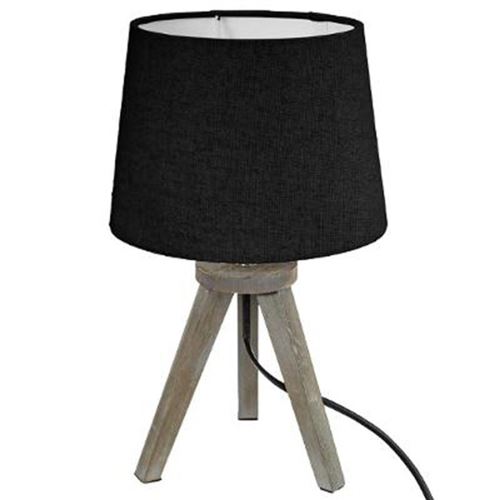 Atmosphera Noir Créateur D'intérieur - Lampe À Poser Trépied En Bois "Alexis" 31Cm - Image 2