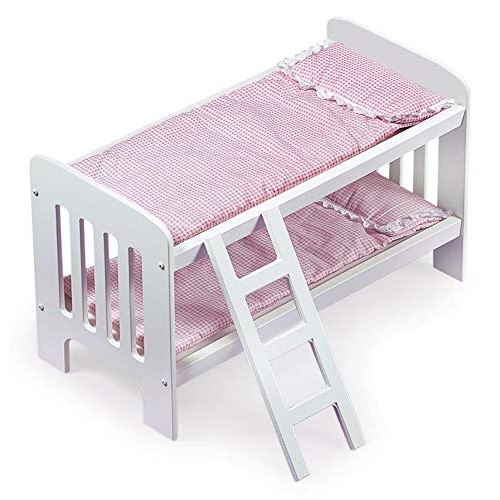 Badger Basket - Doll Bunk Beds with Ladder - blanc, rose