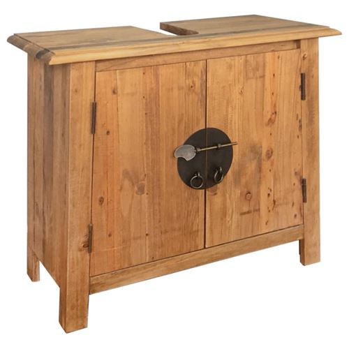 vidaXL Meuble-lavabo de salle de bains pin massif recyclé 70x32x63 cm