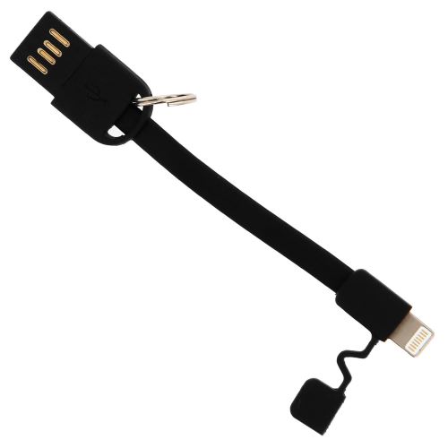 Mini-câble Lightning vers USB Reversible 10cm Appareil Apple Charge/Synchro Noir