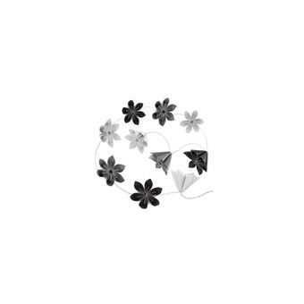 Guirlande de 10 led en fleur - L 23,5 x l 13 x H 6 cm - Noir - 1
