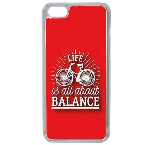 Coque Life Il All About Balance Fond Rouge Compatible Iphone 7 Transparent