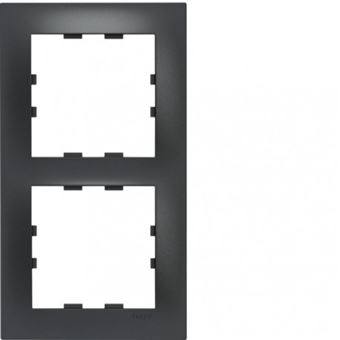 Plaque de finition verticale 2 postes - carbone - pop kallysta - wkn508 - hager - 1