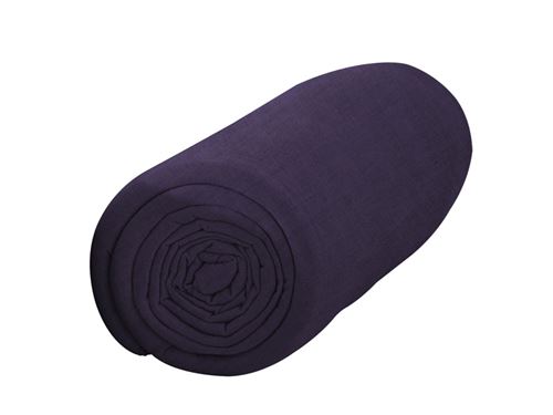 Drap housse 100% coton 57 fils coloris deep purple 90x190