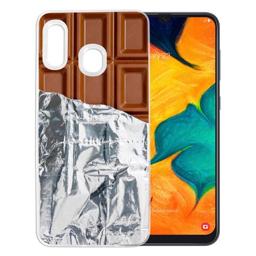 Coque pour Samsung Galaxy A20e -  Tablette Chocolat Alu