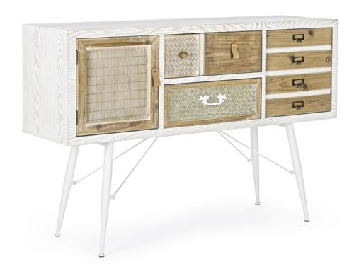 Buffet avec 3 portes en bois de MDF - L 120 x P 35 x H 80 cm -PEGANE-