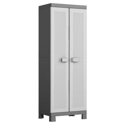 KIS Armoire de rangement haute Logico - 65 x 45 x 182 cm - Noir et gris