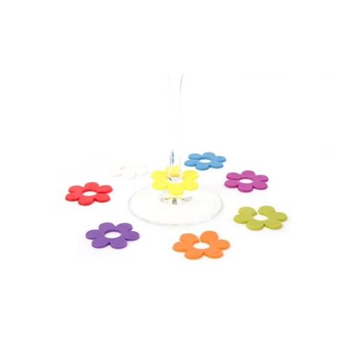 Lot de 8 marque-verre -Fleur