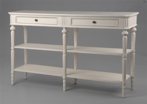 Console 6 pieds L&eacute;onie - Amadeus - Blanc - Bois