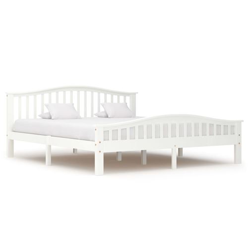 vidaXL Cadre de lit Bois de pin massif Blanc 180 x 200 cm