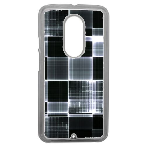 Coque Carreaux De Verres Gris Et Noir Compatible Motorola Moto X2 Transparent
