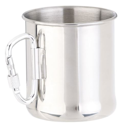 Tasse en acier inoxydable avec mousqueton - 250 ml