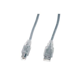 Câble USB v 2.0 A Mâle vers B Mâle 3 m Argent - 1