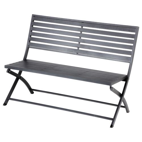 Banc de jardin pliable Olbia - L. 122 x H. 89 cm - Gris graphite - Design Hespéride - Olbia