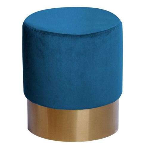 Paris Prix Bleu Pouf Rond Design Nano 42Cm