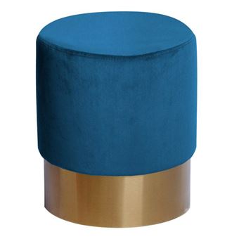 Pouf Rond Design Nano 42cm Bleu - 1