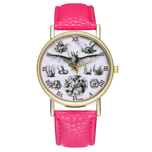 Nouvelle illustration de chauve-souris classique montre bracelet en cuir montre montre pour homme montre femme montre à quartz T162-ARoseCamine