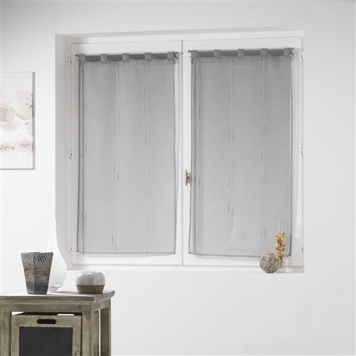 Paire droite passants 2 x 60 x 90 cm tisse naturel siane Gris