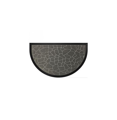 Paris Prix - Tapis D'entrée Demi-lune galets 45x75cm Gris