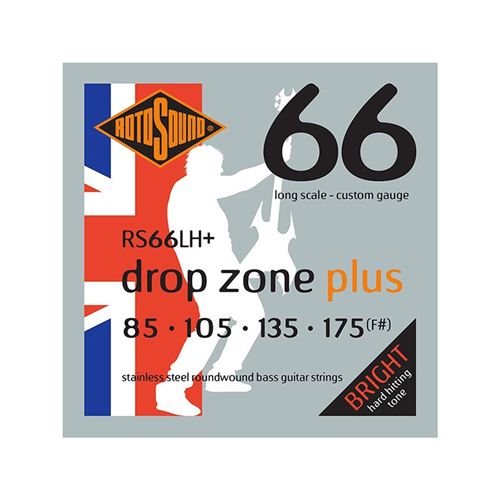 Rotosound Rs66lh+ Drop Zone Plus - Jeu De Cordes Basse - 85-175