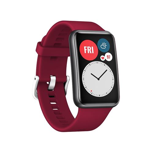 Non Communiqué Rouge Bracelet De Montre En Silicone Simple Pour Huawei Watch Fit - Foncé - Image 1
