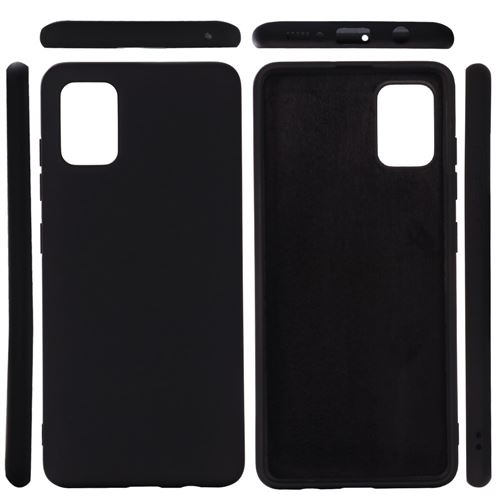 Coque en silicone liquide mignon noir pour votre Samsung Galaxy A71 5G SM-A716