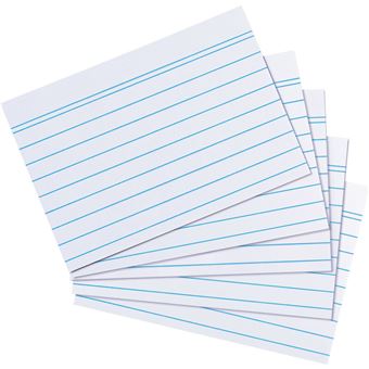 300 Fiches D'Étude A6 - Recto Ligné / Verso Blanc, 150g/m², Avec Anneaux - Pour Révisions, Notes, Flashcards