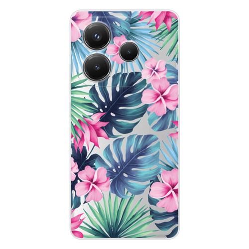Coque en silicone imprimée compatible Xiaomi Redmi Note 14 5G Tropical Aquarelle