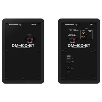 Paire d'enceintes de monitoring DM-40D-BT - Bluetooth - Bass Reflex - 2x1 9 W - Mode DJ ou Production - Noir