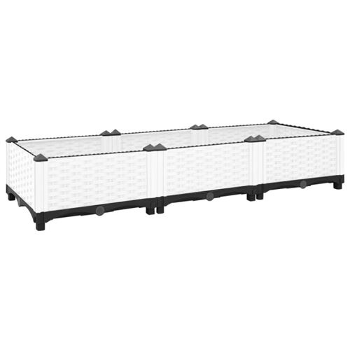 Vidaxl Blanc Lit Surélevé Jardin Polypropylène - 120X40x23 Cm - Image 3