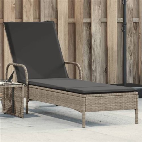 VidaXL - Sonnenliege poly-rattan, One Size, Grau