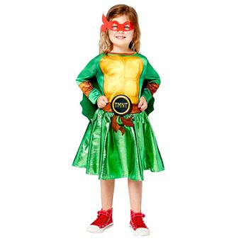 déguisement tortue ninja mutant fille - 3/4 ans - vert - amscan 9909140 - 1
