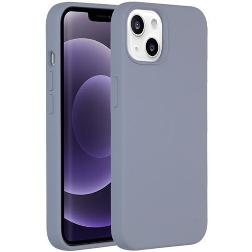 Accezz Coque Liquid Silicone pour iPhone 13 Lavender Gray