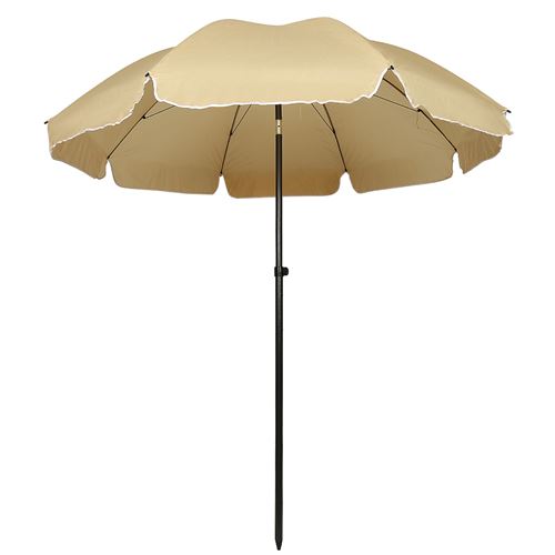 Parasol de jardin B.LIVEM® diamètre 2 m inclinable, portable et résistant au vent Beige