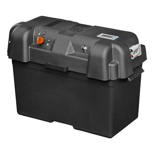 Boîte à Batterie 35x18x23cm 2x Usb - 1x 12v Prise - Voltmètre - 2x Connecteur Anderson