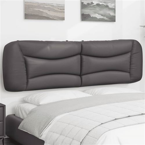 vidaXL Coussin de tête de lit gris 180 cm similicuir