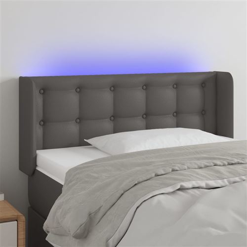 vidaXL Tête de lit à LED Gris 93x16x78/88 cm Similicuir3123318