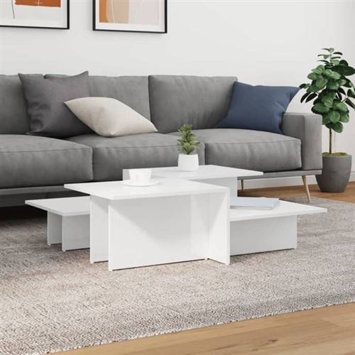 Vidaxl Blanc Tables Basses Brillant - Image 3