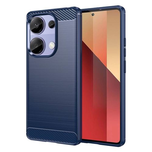 Coque pour Xiaomi Redmi Note 13 Pro 4G / Poco M6 Pro 4G - housse etui silicone gel carbone + film ecran - BLEU FONCE - htdmobiles