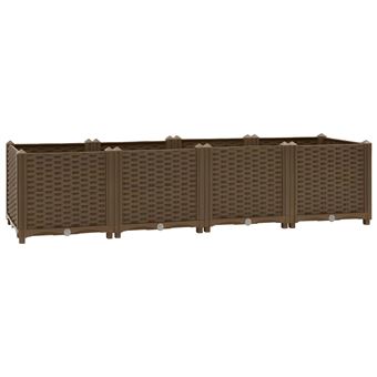 Bac De Plantation Surélevé 80x40x38 Cm - Polypropylène, Noir - Pour Balcon, Terrasse, Jardin - Fleurs, Herbes, Légumes