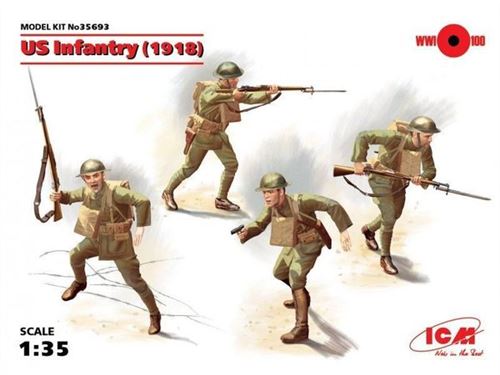Icm Maquette Figurines Us Infantry (1918) 1/35 - Image 3