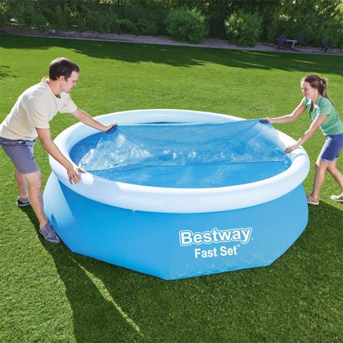 Bestway Couverture solaire de piscine Flowclear 305 cm, couverture de piscine, couverture de sécurité pour piscine,, toile de piscine 3202479