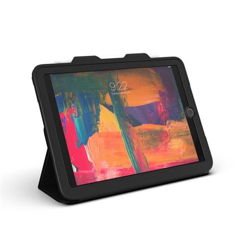 ZAGG Rugged Messenger - Beschermhoes flip cover voor tablet - robuust - silicone - zwart - 9.7 - voor Apple 9.7-inch iPad (5de generatie, 6de generatie)