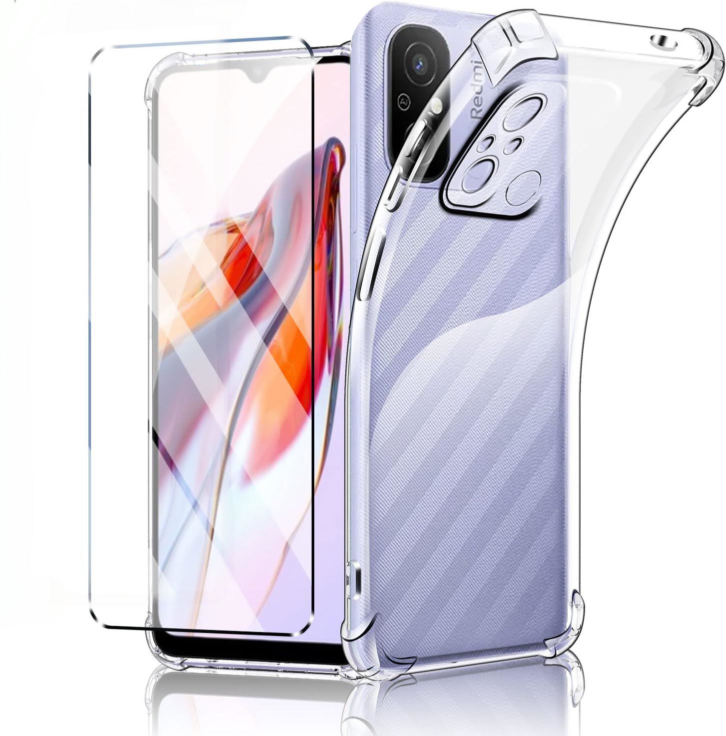 Coque Silicone Noir + Protection écran Pour Xiaomi Redmi 12C / 11A - Marque Little Boutik