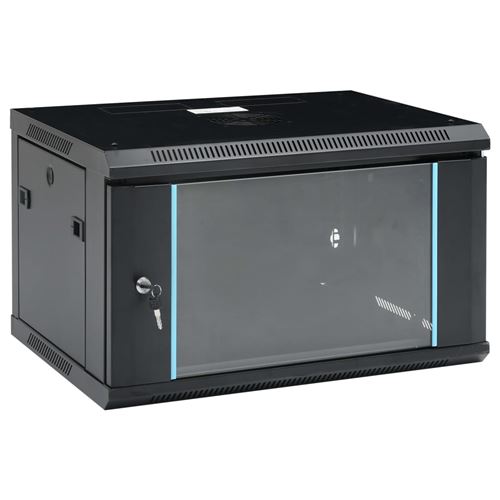 Vidaxl Noir Coffret De Réseau Mural 6U - Image 4