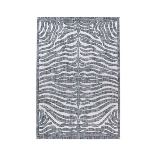 Tapis Tissé Ethnique à Poils Courts "Sarai II" Gris 80 x 150 cm