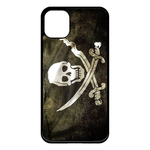 Coque My-Kase pour iPhone 11 - drapeau de pirate - Plastique Noir
