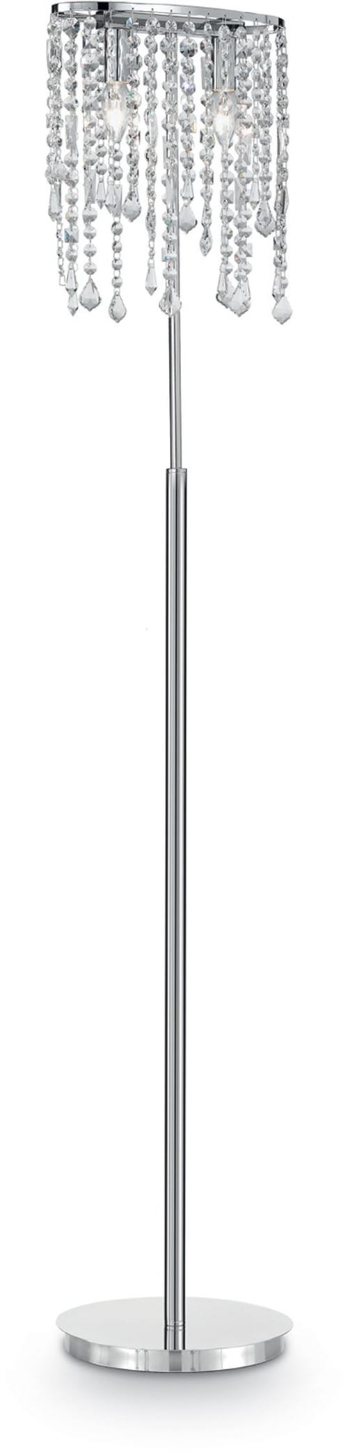 Ideal Lux Rain Clear - Lampadaire à 2 lampes chromé, E14